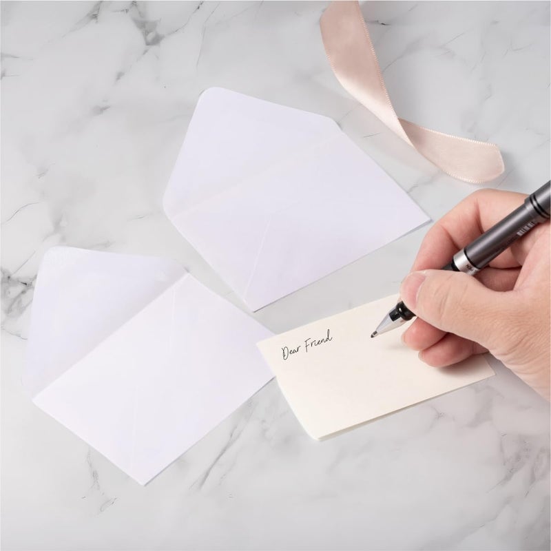 Keketer 100 Pack 4 x 2.75" Mini Envelopes 120GSM Gift Card White Envelopes Bulk Small Paper Gift Card Sleeves Greeting Card Business Card Brown Tiny Envelope Pockets for Card & Invitation - Image 4